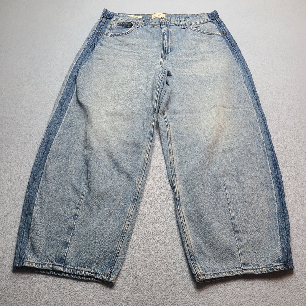 Universal Thread Barrel Jeans Womens 14 Light Wash Excellent High Rise Denim